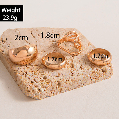 4Pcs Alloy Finger Rings Sets WG7802C-18-1