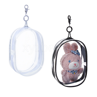 2Pcs 2 Colors Transparent Plastic Storage Zipper Bags ABAG-FH0001-16A-1