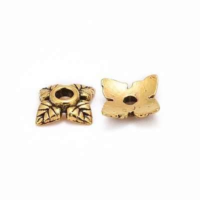 Tibetan Style Alloy Bead Caps X-TIBEB-Q018-AG-FF-1