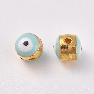 Alloy Enamel European Beads ENAM-WH0047-14I-1