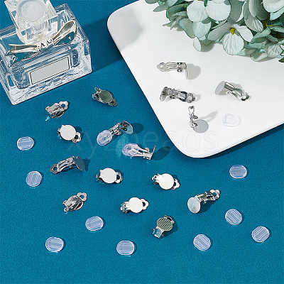 60Pcs 2 Size 304 Stainless Steel Clip-on Earring Findings STAS-UN0040-60-1