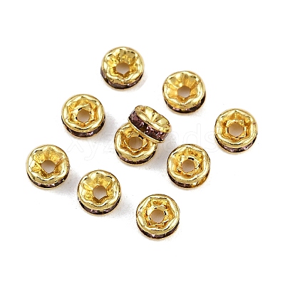 Brass Grade A Rhinestone Spacer Beads RSB034NF-16G-1
