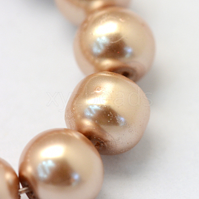 Baking Paint Pearlized Glass Pearl Round Bead Strands HY-Q330-8mm-11-1