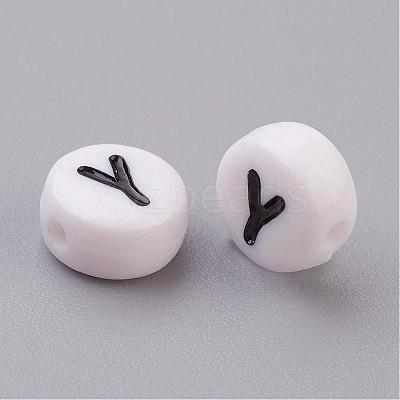 Acrylic Horizontal Hole Letter Beads X-PL37C9070-Y-1