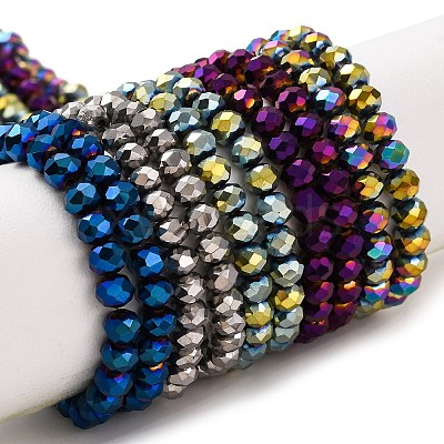 Electroplate Transparent Glass Beads Strands EGLA-A034-T4mm-UA-1