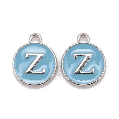 Platinum Plated Alloy Enamel Charms X-ENAM-S118-04Z-P-1