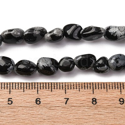 Natural Snowflake Obsidian Beads Strands G-K395-A04-01-1