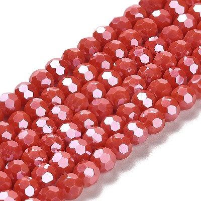 Electroplate Opaque Glass Beads Strands EGLA-A035-P6mm-A03-1