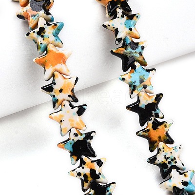 Spray Painted Synthetic Turquoise Beads Strands UNKW-T001-11K-05-1