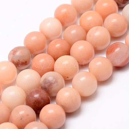 Natural Pink Aventurine Beads Strands X-G-P257-05-6mm-1