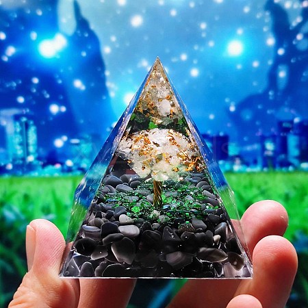 Orgonite Pyramid with Tree Resin Energy Generators PW-WG52F5B-01-1