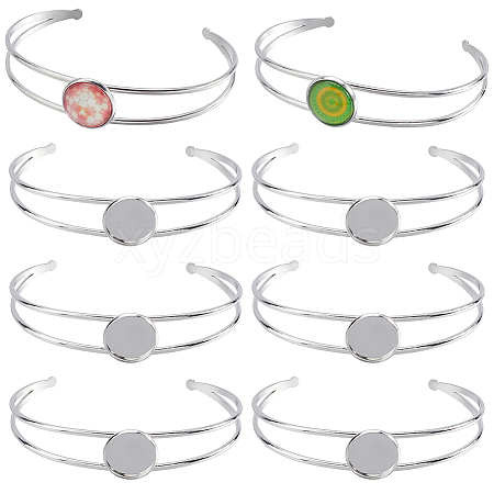 8Pcs 304 Stainless Steel Bracelets Setting Making MAK-SC0001-28-1