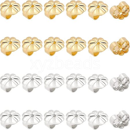 SUPERFINDINGS 200Pcs 2 Colors Rack Plating Brass Ear Nut KK-FH0003-79-1