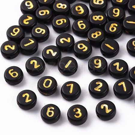 Opaque Black Acrylic Beads MACR-T038-15-1