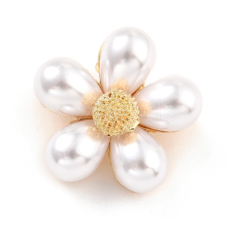 Alloy Resin Imitation Pearl Brooches JEWB-O009-13-1