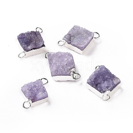 Natural Druzy Quartz Links connectors G-P396-09S-08-1