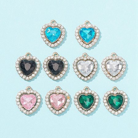 10Pcs 5 Color Acrylic Rhinestone Pendants FIND-FS0001-40-1