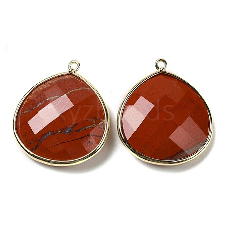 Natural Red Jasper Pendants G-B009-07G-T-1