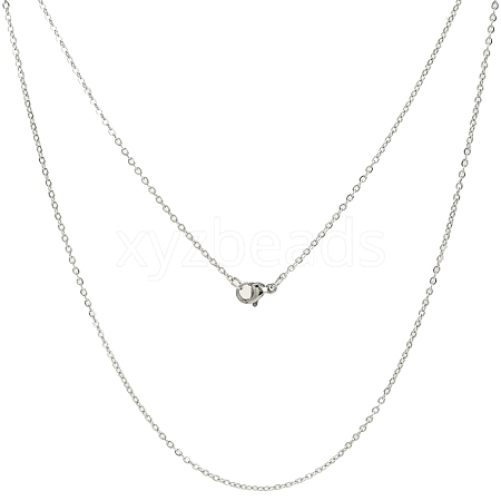 Tarnish Resistant Women Stainless Steel Cross Round Link Necklace Making X-NJEW-507L-7-1