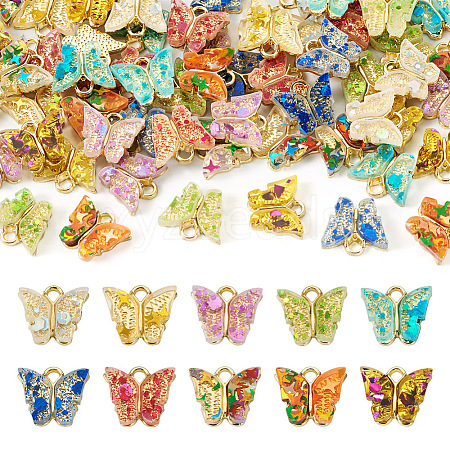 60PCS 10Colors Transparent Acrylic Alloy Charms OACR-TA0001-47-1