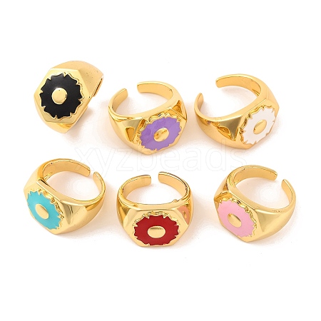 Brass Open Cuff Rings RJEW-U009-16G-1