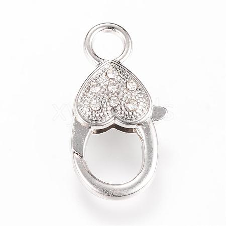 Alloy Rhinestone Lobster Claw Clasps KK-S301-01-1