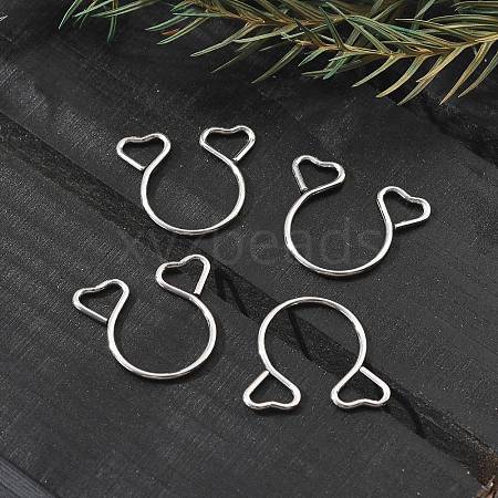 304 Stainless Steel Heart Clip on Nose Rings AJEW-A062-01B-P-1