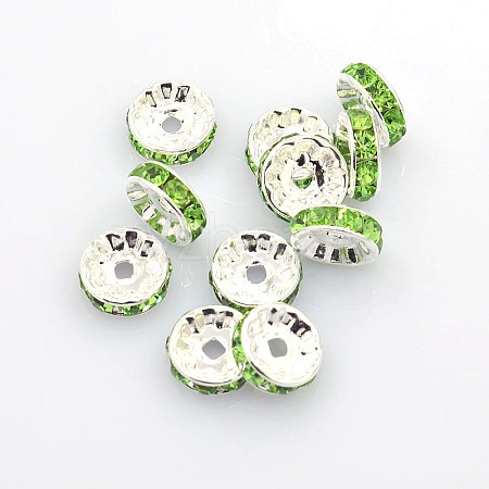 Brass Grade A Rhinestone Spacer Beads RSB039NF-10-1