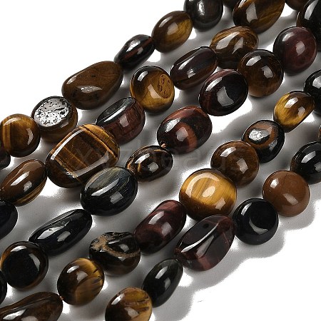 Natural Tiger Eye Beads Strands G-P497-01E-46-1