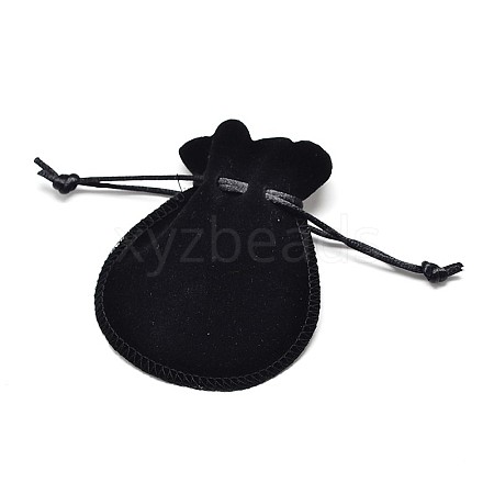 Velvet Bags Drawstring Jewelry Pouches TP-O002-B-06-1