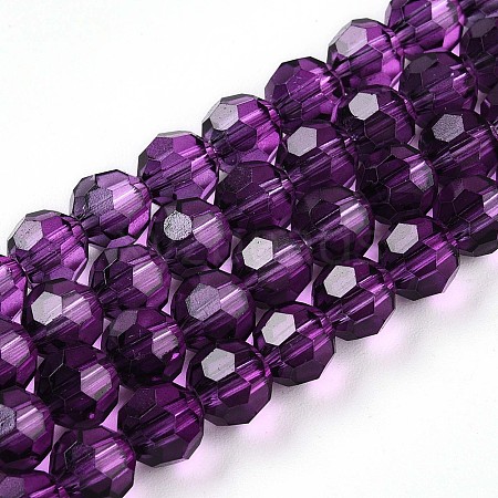 Baking Paint Transparent Glass Beads Strands LS-DGLA-A035-T6mm-A09-1
