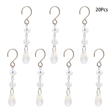 Teardrop Glass Suncatchers HJEW-FS00032-1
