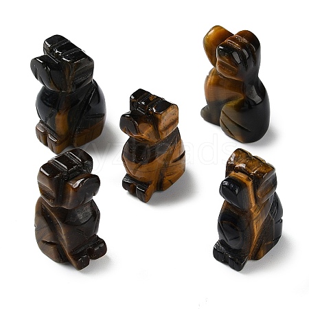 Natural Tiger Eye Carved Healing Figurines G-B062-03B-1