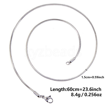 1.5mm Unisex 304 Stainless Steel Snake Chains Necklaces ZV2766-7-1
