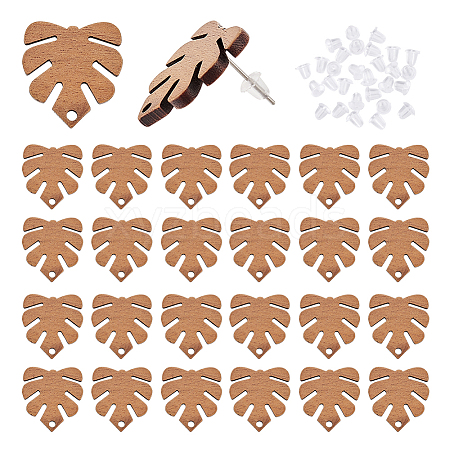 ARRICRAFT 12 Pairs Walnut Wood Stud Earring Findings FIND-AR0002-75-1