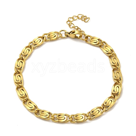 Ion Plating(IP)  304 Stainless Steel Lumachina Chain Bracelets BJEW-C079-01C-G-1