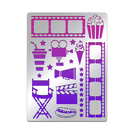 Custom Movie Diary Theme Stainless Steel Cutting Dies Stencils DIY-WH0289-016-1