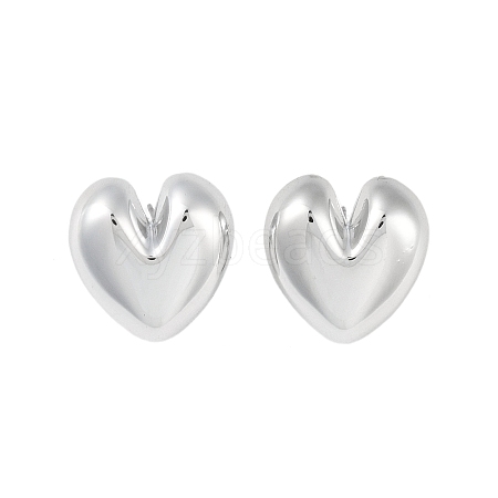 Heart CCB Plastic Stud Earrings for Women EJEW-Q382-05P-1