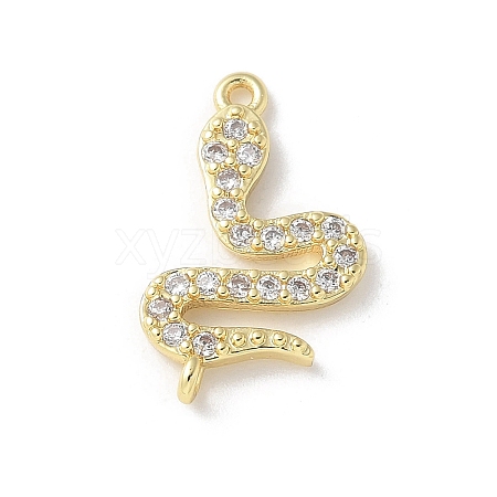 Brass Micro Pave Clear Cubic Zirconia Pendants KK-S505-05G-1