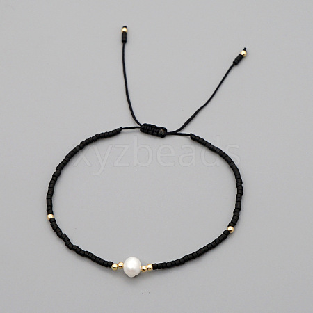 Adjustable Glass Seed Bead Braided Bead Bracelets for Women VT9382-2-1
