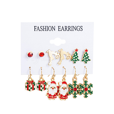 6 Pairs Alloy Enamel Earring Sets WG06580-01-1