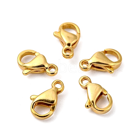 Polished 316 Surgical Stainless Steel Lobster Claw Clasps X-STAS-R072-13A-G-1