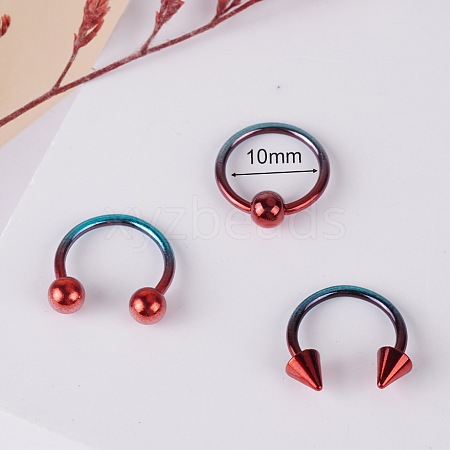 316L Stainless Steel Circular/Horseshoe Barbell Nose Rings WG0A548-12-1