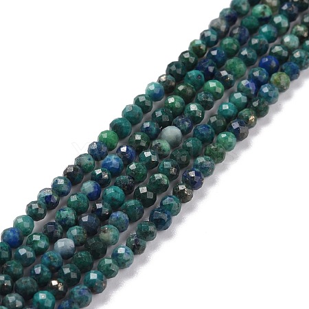 Natural Chrysocolla & Lapis Lazuli Beads Strands G-D463-08B-1