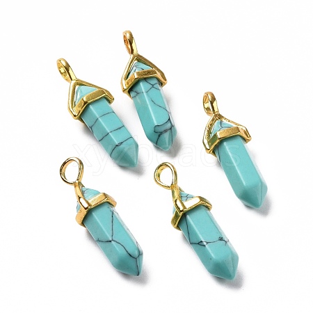 Synthetic Turquoise Pointed Pendants G-K329-08G-1