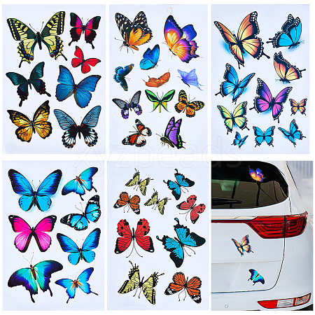 CRASPIRE 5 Sheets 5 Styles PVC Waterproof Self-adhesive Stickers DIY-CP0009-14-1