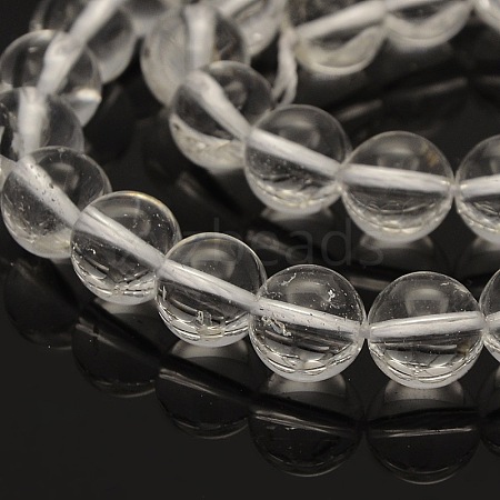 Round Natural Quartz Crystal Beads Strands G-N0120-04-8mm-1