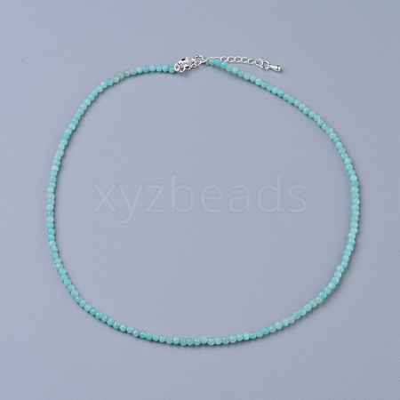 Natural Amazonite Beaded Necklaces NJEW-K114-A-A07-1