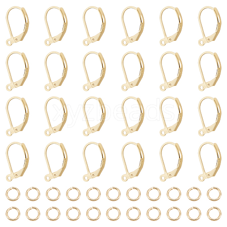 BENECREAT 40Pcs Brass Leverback Earring Findings KK-BC0013-02G-1