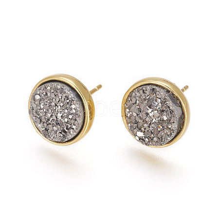 Druzy Resin Earrings KK-E724-S-13G-1